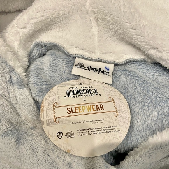Comfy Disney Happy Potter Lounge PJs Super Soft Fleece w Hoodie Gray/Blue L - Picture 9 of 10